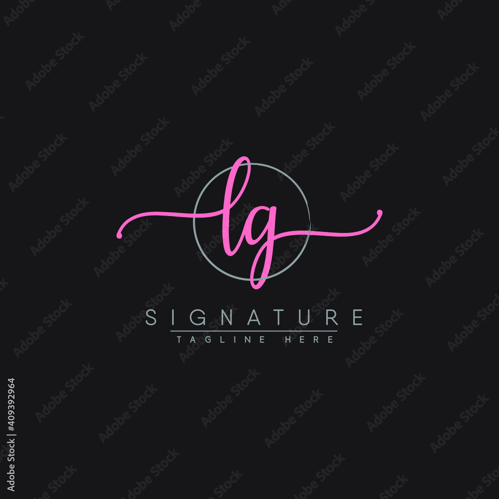 Initial Letter LG Logo - Handwritten Signature Logo Stock Vector ...