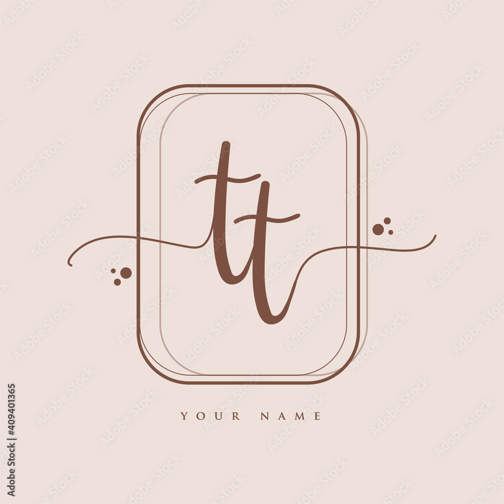 TT Initial handwriting logo. Hand lettering Initials logo branding ...