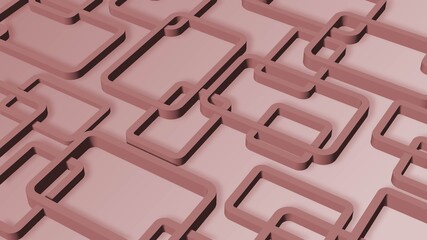 Poster - Modern design of graphic elements in rose color - rectangle frames arranged in ornament structure - 3D Illustration
