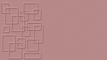 Poster - Modern design of graphic elements in rose color - rectangle frames arranged in ornament structure - space for your text - 3D Illustration