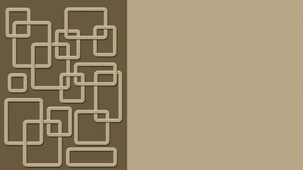 Poster - Modern design of graphic elements in sand color - rectangle frames arranged in ornament structure - space for your text - 3D Illustration