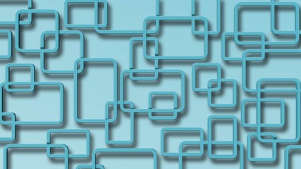 Poster - Modern design of graphic elements in turquoise color - rectangle frames arranged in ornament structure - 3D Illustration