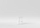 Fototapeta Paryż - White round table on white background. minimal concept idea. monochrome. 3d render.