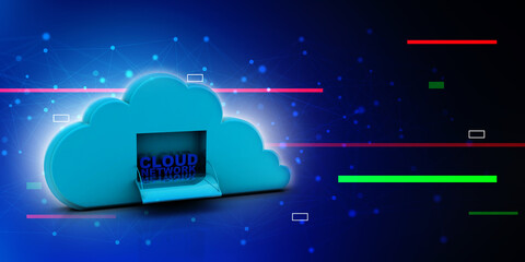 Poster - 3d rendering File storage in cloud management
