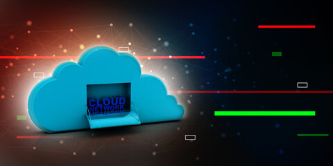 Poster - 3d rendering File storage in cloud management
