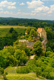 Fototapeta Natura - Burg Pottenstein oberhalb der Stadt Pottenstein, Fränkische Schweiz, Landkreis Bayreuth, Franken, Oberfranken, Bayern, Deutschland