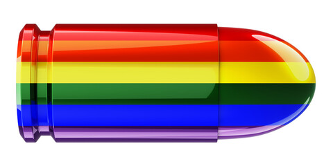 Bullet with LGBT flag, 3D rendering