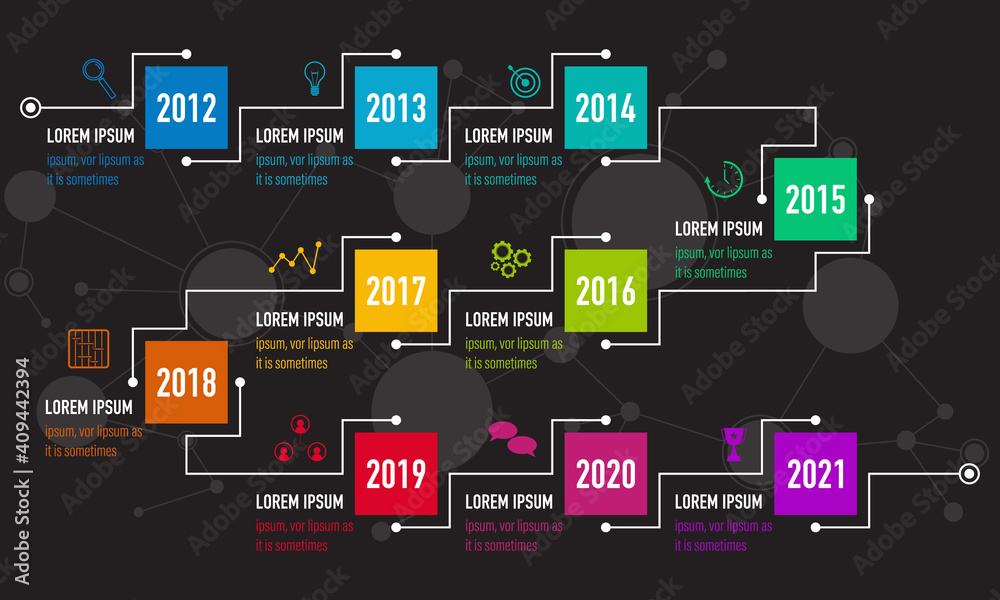 Project Timeline Infographics, 10 years recap, timeframe, milestones ...