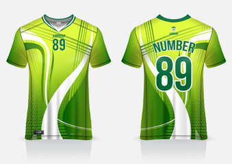 Soccer jersey design template, uniform front and back view 