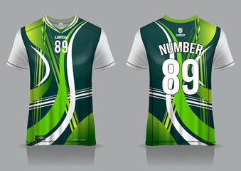 Soccer jersey design template, uniform front and back view 