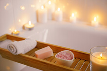 Spiritual Aura Cleansing Ritual Bath For Full Moon Ritual With Candles, Aroma Salt.