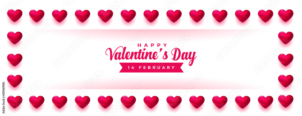 valentines day celebration hearts frame design - obrazy, fototapety, plakaty 