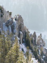 Wall Mural - beautifully sun lit mountains covered in snow