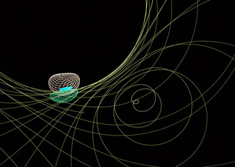 Poster - Abstract color dynamic textured background with lighting effect. 3D Fractal spiral. Fractal art
