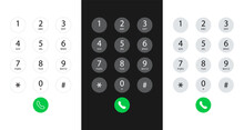 Smartphone Dial Keypad With Numbers And Letters. Interface Keypad For Touchscreen Device. Dialing Numbers Phone On Screen. Mobile Phone Keypad Design. Vector Illustration.