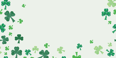 Shamrock mixer horizontal border seamless vector pattern st. patricks day surface pattern design