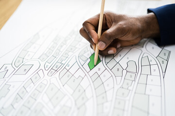 Poster - Land Map And Urban Building Project Plan