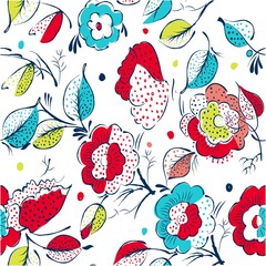 Poster - Illustration pattern flowers and background for fashion design or other products.