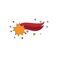 Wall Mural - Isolated space comet icon. Shooting Star - Vector illustration