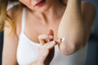 Applying Cream On Healthy Dry Skin
