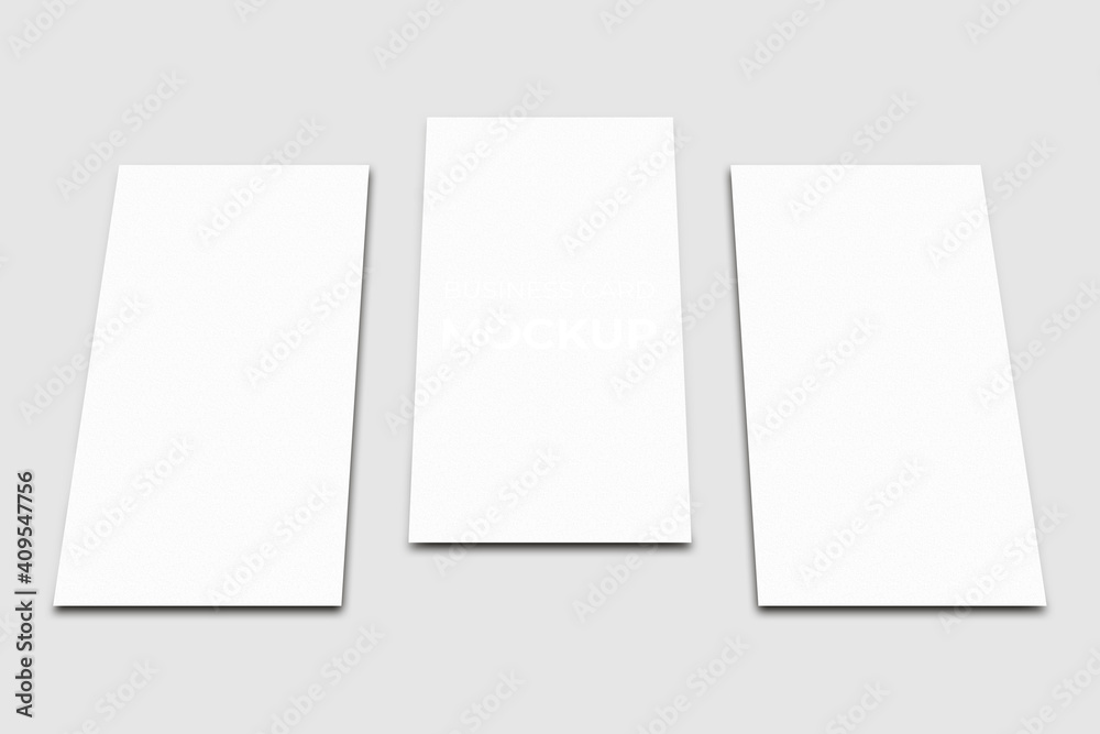 Realistic blank vertical business card illustration for mockup - obrazy, fototapety, plakaty 