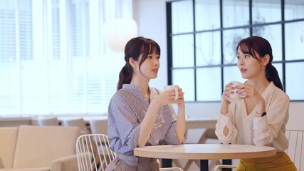 Aufkleber - カフェで話す人々　コワーキングスペース