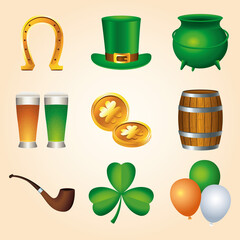 Poster - bundle of nine happy saint patricks day icons