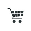 © Suncheli - Shopping cart solid icon. Trolley. shopping basket logo for purchase product in online shop symbol. simple sale grocery bag. retail container Vector illustration design on white background. EPS 10