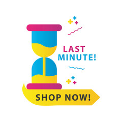 Canvas Print - last minute sale countdown lettering with hourglass