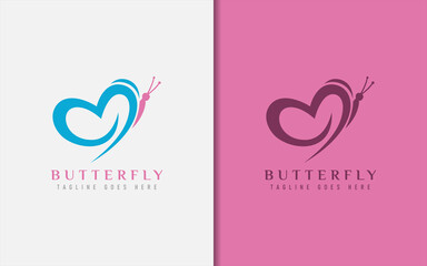 Poster - Elegant Simple Butterfly Logo Design. Usable For Business, Community, Foundations, Services Company. Vector Logo Design Illustration.
