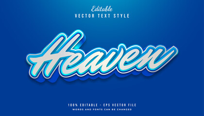 Wall Mural - Blue Heaven Text Style Effect. Editable Text Style Effect