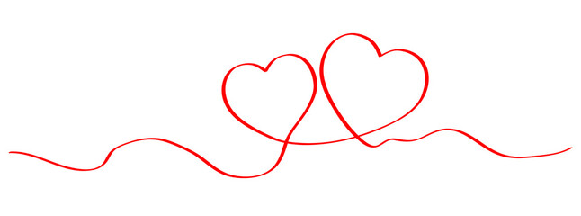 Wall Mural - heart icon. red heart shape in flat linear design. vector illustration.
