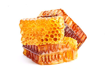 Wall Mural - Yellow honeycomb slice closeup