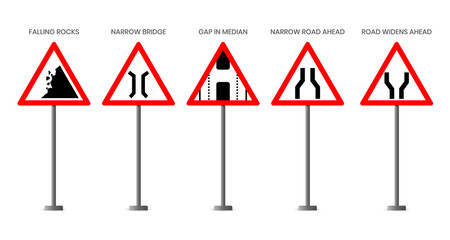 Wall Mural - Traffic signs with their meanings
Traffic Signs. Cautionary signs