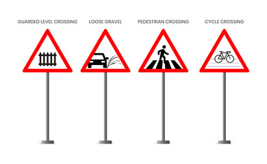 Wall Mural - Traffic signs with their meanings
Traffic Signs. Cautionary signs