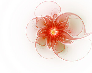 Wall Mural - Fractal beautiful flower on white background