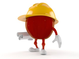 Sticker - Apple character holding blueprints