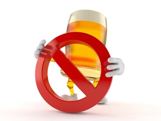 Poster - Beer character with forbidden sign