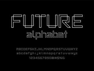 Fototapete - Modern abstract alphabet design with uppercase, lowercase, numbers and symbol
