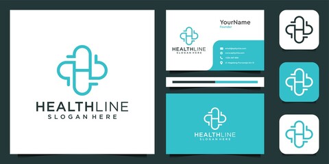 Sticker - Health monogram logo and business card set