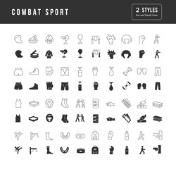 Sticker - Set of simple icons of Combat Sport