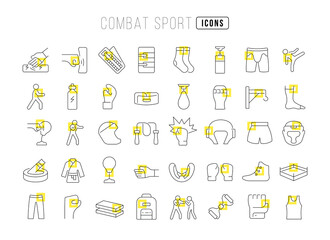 Wall Mural - Set of linear icons of Combat Sport