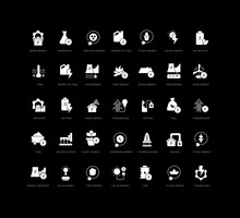 Set Of Simple Icons Of Energy Technology