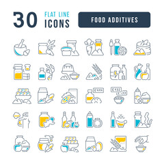 Wall Mural - set of linear icons of food additives