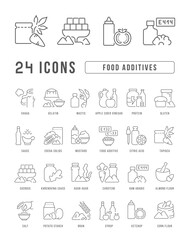 Wall Mural - set of linear icons of food additives