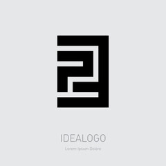 Poster - p3 - logotype. design element or icon. p and number 3 - logo.