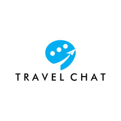 Wall Mural - travel logo illustration chat design template vector