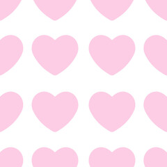 Wall Mural - Valentine's Day seamless background with hearts, ideal for printing, fabric, scrapbook, wrapping paper, cards, packaging, graphics. Vector design