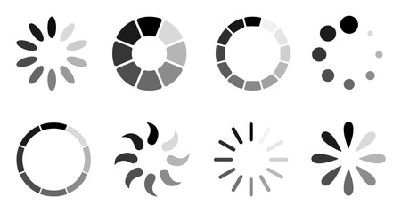 Poster - Set loading bar icons. Progress bar loading signs. Collection loading bar in different design – stock vector