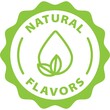 natural flavors green badge rounded outline stamp icon